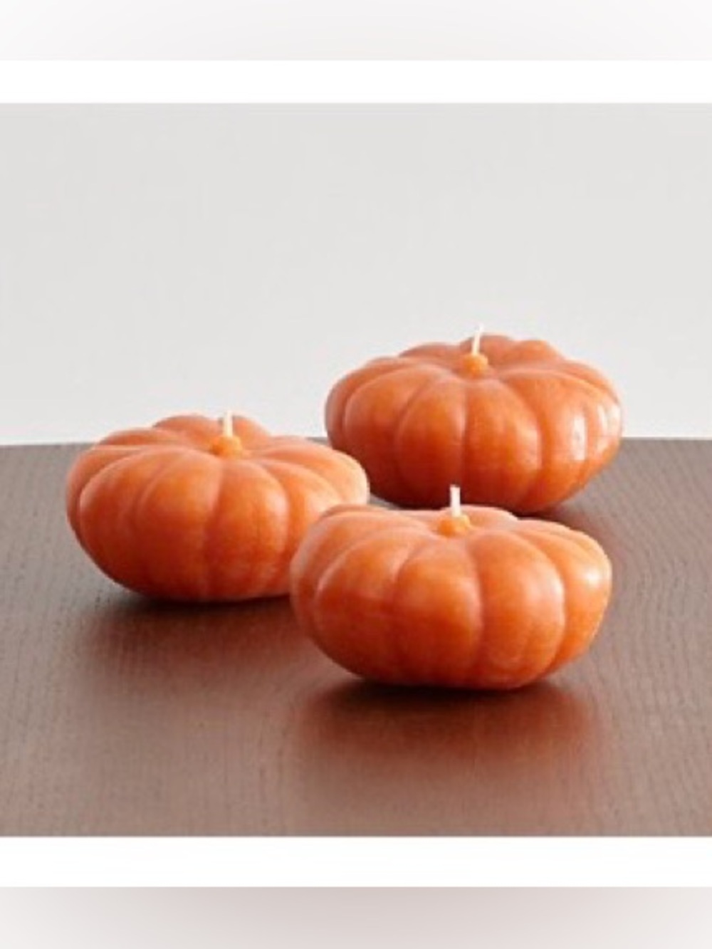 New! Crate&Barrel Pumpkin-Shaped Candles Set of 3